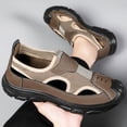 thumbnail image 3 of pwidon Men's Closed Toe Mesh Hiking Sandals Slip On Non Slip Thick Rubber Sole Outdoor Summer Walking Shoes Coffee 39, 3 of 6