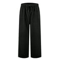 thumbnail image 6 of Women's Fuzzy Lounge Pants Comfy Warm Fleece Pajama Long Pants Drawstring Elastic Waist Wide Leg Bottoms Black 3XL, 6 of 7