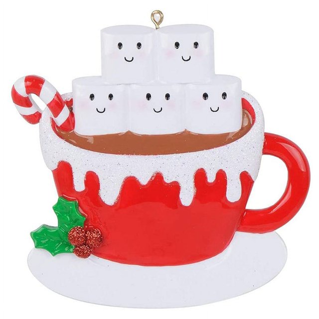 Adornos para árboles de Navidad, adornos navideños de resina personalizados con nombre de miembro de la familia personalizado DIY