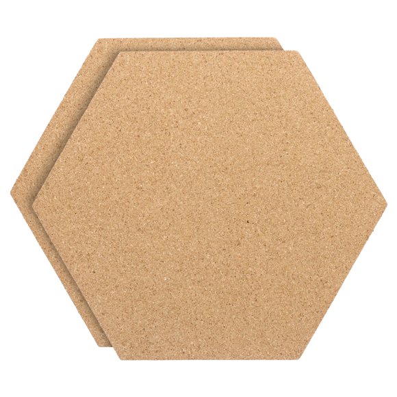 Unique Bargains 9x8' 1/4' Thick Cork Board Tiles, 2 Pack Self Adhesive Hexagon Bulletin Board Display Corkboard