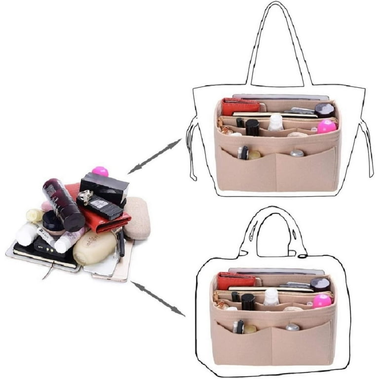 ZTUJO Purse Organizer Insert, Felt Bag Organizer For Handbag Purse  Organizer,13 Colors, 6 Size (X-Large, Beige)