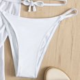 thumbnail image 4 of Women's 4 Piece Halter Swimsuits with Long Sleeve Cover Up Sexy Triangle Cheeky Bikini Set Built-in Bra, 4 of 5