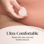Cora Menstrual Cup, Medical Grade Silicone, Clear, 12 Hour Leak Protection, Size 1