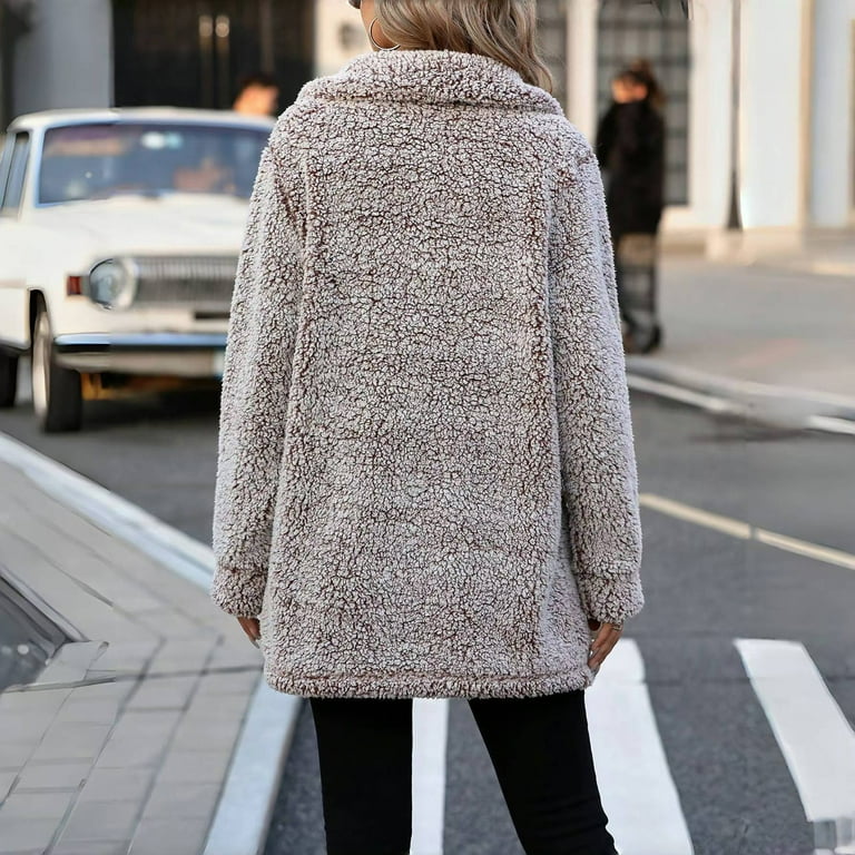 Casual Street Buttons Fluffy Turndown Collar Outerwear(3 Colors) Casual Street Buttons Fluffy Turndown Collar Outerwear(3 Colors)