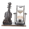 thumbnail image 4 of Reloj de arena con forma de violín, instrumento musical decorativo, reloj de arena coleccionable. Argén, 4 of 9