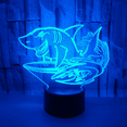 thumbnail image 5 of YSITIAN Shark 3D Night Light Optical Illusion Lamp with 16 Colors Remote Control Changing Birthday Shark Gifts for Child Shark Lover （Style 6） YT-14070, 5 of 6