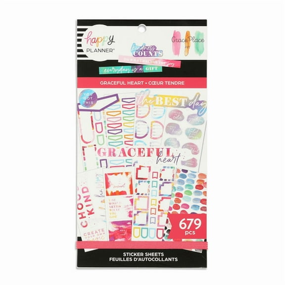 The Happy Planner Value Pack Stickers - Graceful Heart