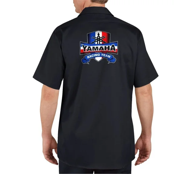 Yamaha Racing Team - Mechanics Graphic Work Shirt Short Sleeve (M,Black)