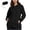 Black, variant on Only Moment Army Green Jackets for Women Packable Rain Jacket Crew Neck Long Sleeve Sherpa Fleece Retro Ethnic Print Fashion Casual Warm Coats S