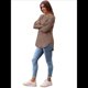 thumbnail image 5 of Camisas de Larga para Mujer, Blusas Tipo Túnica para Mujer, Suéteres Básicos Holgados y Elegantes con Cuello Redondo para Mujer. Caqui S, 5 of 7