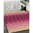 thumbnail image 3 of Ahgly Company Tapis Rond Lavable en Machine Intérieur Transitionnel Rouge Framboise, 4 Pieds Rond, 3 of 7
