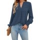 thumbnail image 3 of Jelly Blusa de gasa para mujer, informal, de negocios, manga larga, cuello en V, elegante, para oficina, trabajo, otoño, 3 of 5