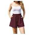 thumbnail image 2 of Asklazy Women's Casual Wide Leg Shorts High Waisted Adjustable Tie Knot Ruffle Shorts with Pockets, 2 of 10
