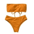 thumbnail image 1 of Eigraketly Traje de baño dividido para mujer, traje de baño acolchado de poliéster para verano, traje de baño para vacaciones, traje de playa sencillo a Traje de baño Marrón S Eigraketly OD021066-13, 1 of 6