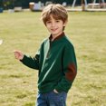 thumbnail image 3 of Hurxie Boy's Quarter Zip Pullover Lightweight Mock Neck Active Tops Kids Sweatshirts, Long Sleeve Golf Shirts School Fall Sports Clothes 160, 3 of 5