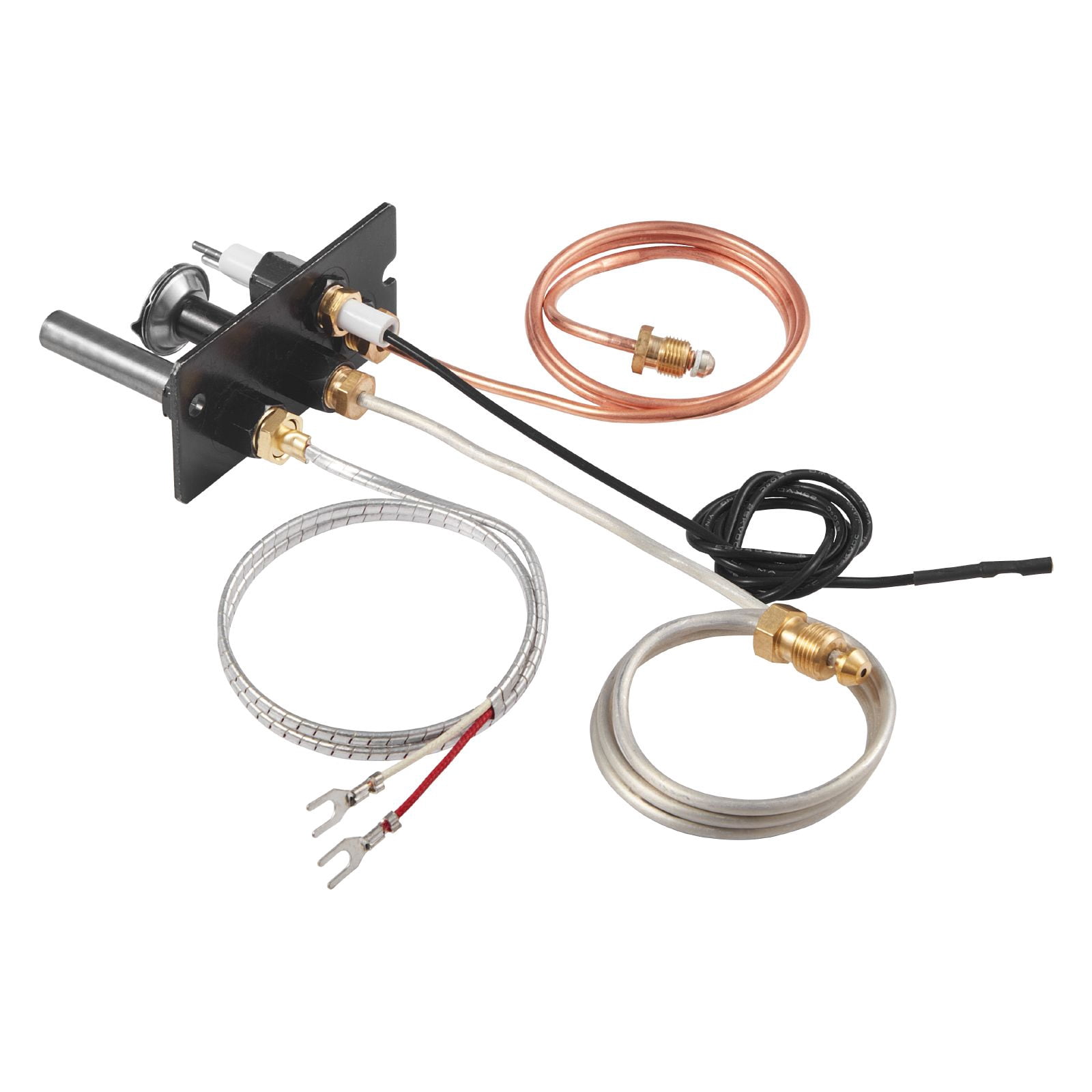Natural Gas Fireplace Pilot Assembly, 24in Pilot Tube 16in Igniter 22in Thermocouple 20in Thermopile, Heat-Resistant OEM Replacement for Gas Fireplace