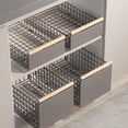thumbnail image 5 of BouPower Pull Out Cabinet Organizer, No-Drilling, Metal Kitchen Extendable Drawer, Pull Out Drawer- Ideal for Cans&Spices&Bowls&Dishes, for Kitchen Base Cabinet Organization, Pantry, Bathroom, Grey, 5 of 6