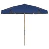 Fiberbuilt Home 7BPU-6R-WDO-TX-Navy Blue 7.5 ft. Hex Beach Umbrella 6 Rib Push Up Natural Oak with Navy Blue Vinyl Coated Weave Canopy