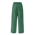 thumbnail image 5 of Cutuoiiu Women's Solid Color Drawstring Waist Cotton Linen Pants with Pockets Casual Ruched Wide Leg Trousers Gifts, 5 of 5