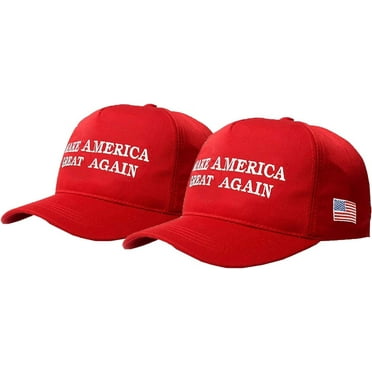 Pack of 2 Trump 2024 MAGA Hat Make America Great Again Donald Trump Slogan with USA Flag Cap