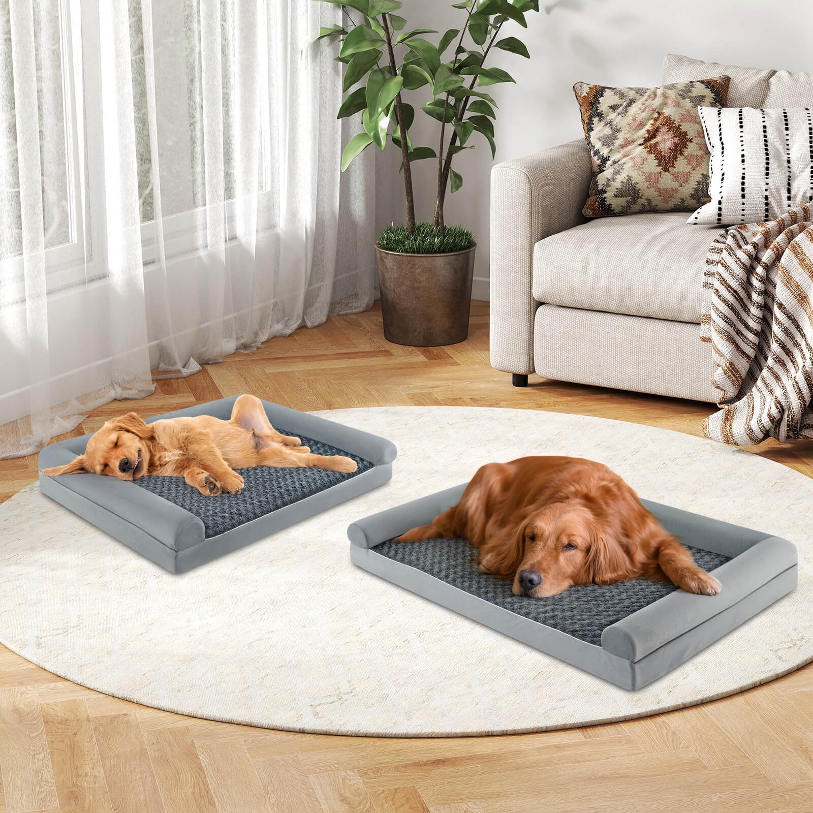 Costway XXL Sized Large Pet Bed with Orthopedic Egg Crate Foam Removable Washable Cover