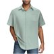 thumbnail image 2 of Tops para hombre, blusas y camisas de cuello redondo y manga corta para hombre, camisa informal con botones para hombre, camisa texturizada de manga corta, ropa de abrigo de verano, camisa de playa pa, 2 of 6
