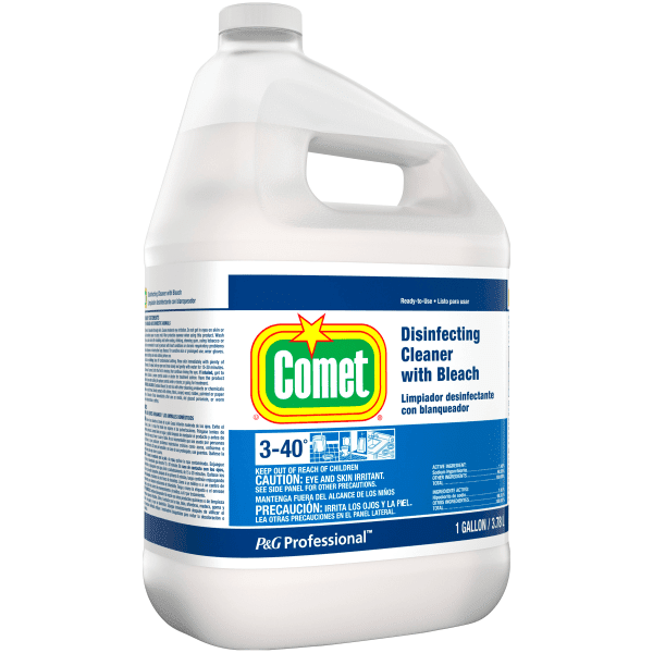 Comet Professional Disinfecting Cleaner With Bleach, 128 Oz, Case Of 3