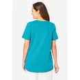 thumbnail image 2 of Woman Within Plus Size Short-Sleeve V-Neck Shirred Tee, 2 of 6