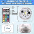 thumbnail image 3 of Luces LED sumergibles impermeables RGB multicolor, 10 miniluces subacuáticas con control remoto para piscinas., 3 of 5