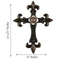thumbnail image 2 of Urbalabs Western Cast Iron Wall Hanging Rustic Copper Cross Concho Bling Fleur De Lis, 2 of 7