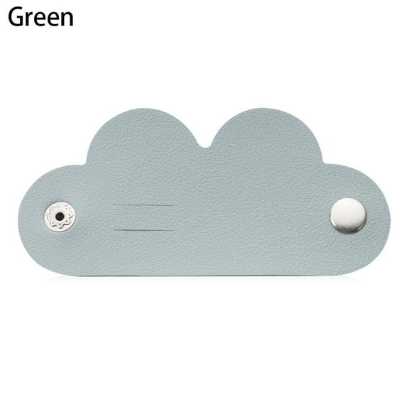 1Pcs Cartoon Leather Desktop Storage Earphone Cord Winder Cable Management Winder Tie Cable Winder Cord Organizer GREEN