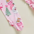 thumbnail image 4 of FYDUU Christmas Newborn Baby Girl Footies Romper Ruffle Long Sleeve Sleeper Zip Up Footed Pajamas Jumpsuit And Headband Coming Home Outfits Christmas Outfits, 4 of 9