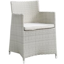 Modern Urban Contemporary Outdoor Patio Armchair, Gray White Plastic