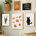 thumbnail image 3 of Pintura en lienzo de arte de pared de otoño para niños, carteles e impresiones nórdicos, Gato Negro, fantasma, esqueleto, oscuro, Halloween, decoración de pared, 3 of 4
