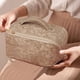 thumbnail image 4 of Bolsa de maquillaje de gran capacidad, bolsa de viaje para cosméticos para mujer, bolsas impermeables con asa y divisor, 4 of 5