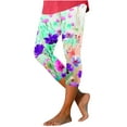 thumbnail image 5 of jjayotai Women's Floral Print Capri Leggings, High Waisted Tummy Control Tight Pants for Running Exercise Yoga Gym Workout Trousers, 5 of 7