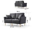 thumbnail image 7 of 3 Pieces Sectional Sofa Set, Modern Velvet Tufted Upholstered Sofa Couch Set with 3 Seater Sofa and 2 Pieces Loveseat 3 Pcs Sectional Couches with 7 Throw Pillows for Living Room Office, Grey, 7 of 7