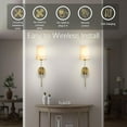 thumbnail image 6 of Wall Lights Battery Operated Wall Sconces Set of 2, Gold Rechargeable Wall Sconce with 15 RGB Dimmable Detachable Bulbs and Remote, Wireless Battery Powered Wall Lamp for Living Room Bedroom, 6 of 10
