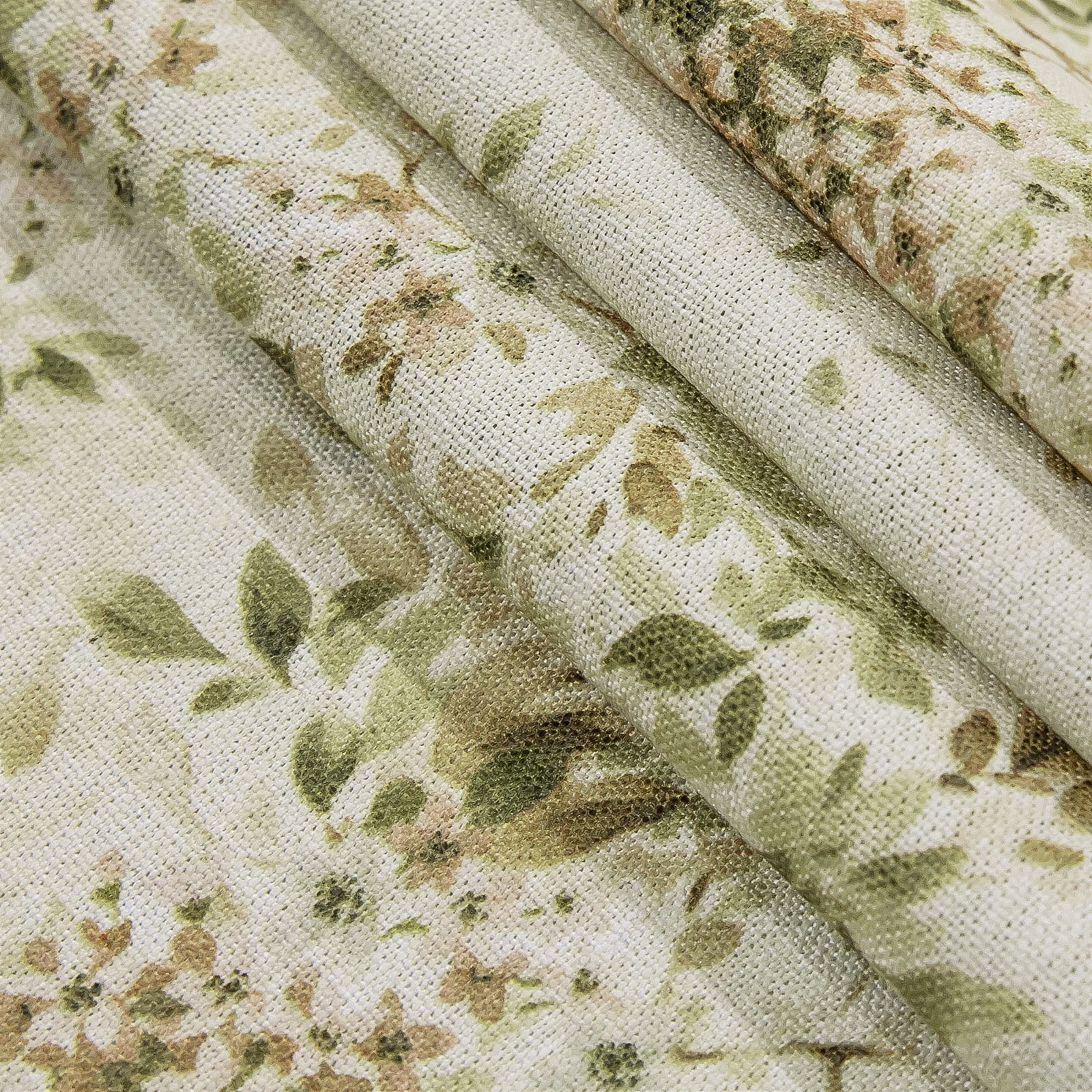 TWOPAGES 52"x84" Linen Blend Curtain Country Floral Light Filtering Pinch Pleat Drape for Door Window, 1 Panel, Prosperity
