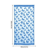 2Pcs Sky Blue Butterfly Jacquard Thread Curtains Partition Door Decor Background Window Treatment 39x79 Inch