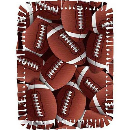Creative Cuts Microfiber No Sew Throw Kit, Footballs, Brown