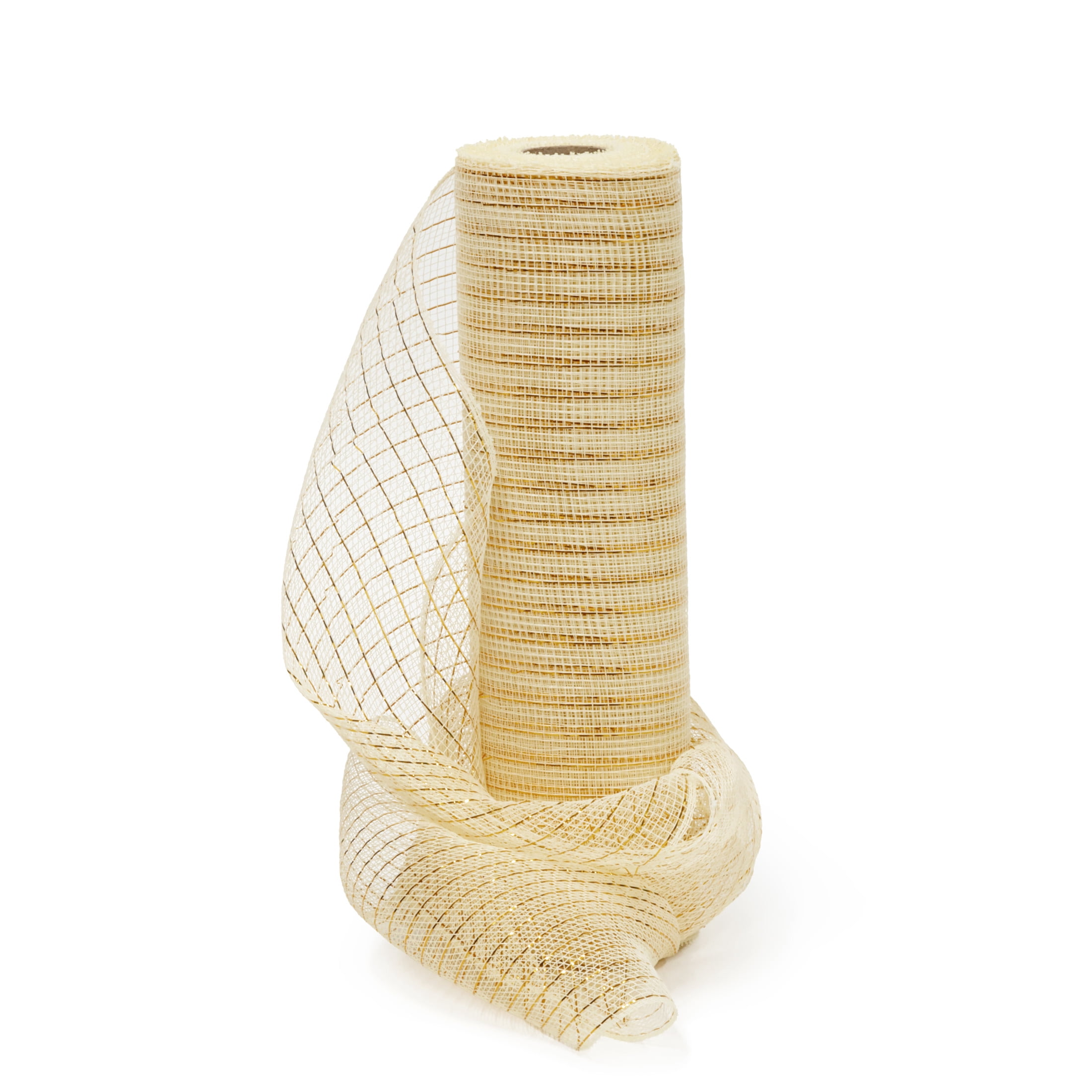 Hello Hobby Gold Deco Mesh for Crafts, Ribbons and Decorations, 10 in x 10 yd