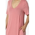 thumbnail image 5 of TheMogan Women's PLUS Soft Jersey Oversized V-Neck Short Sleeve Maxi Dress W Pocket, 5 of 6