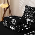 thumbnail image 6 of Manfei Cool Rocket Planet Zipper Twin Comforter Sets with Fitted Sheet and 2 Pillowcases,Cartoon Moon Stars Zipper Bedding Set,White Black,Black Reversible,4pcs, 6 of 8