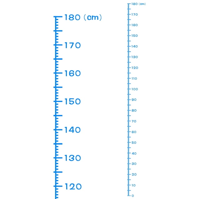 Altura Gráfico Regla Crecimiento Gráfico 180cm Métrica Medida PVC Autoadhesivo Medidas Entrega Regla Pegatina Indicador con Transferencia Película para Medir Altura, Claro Azul