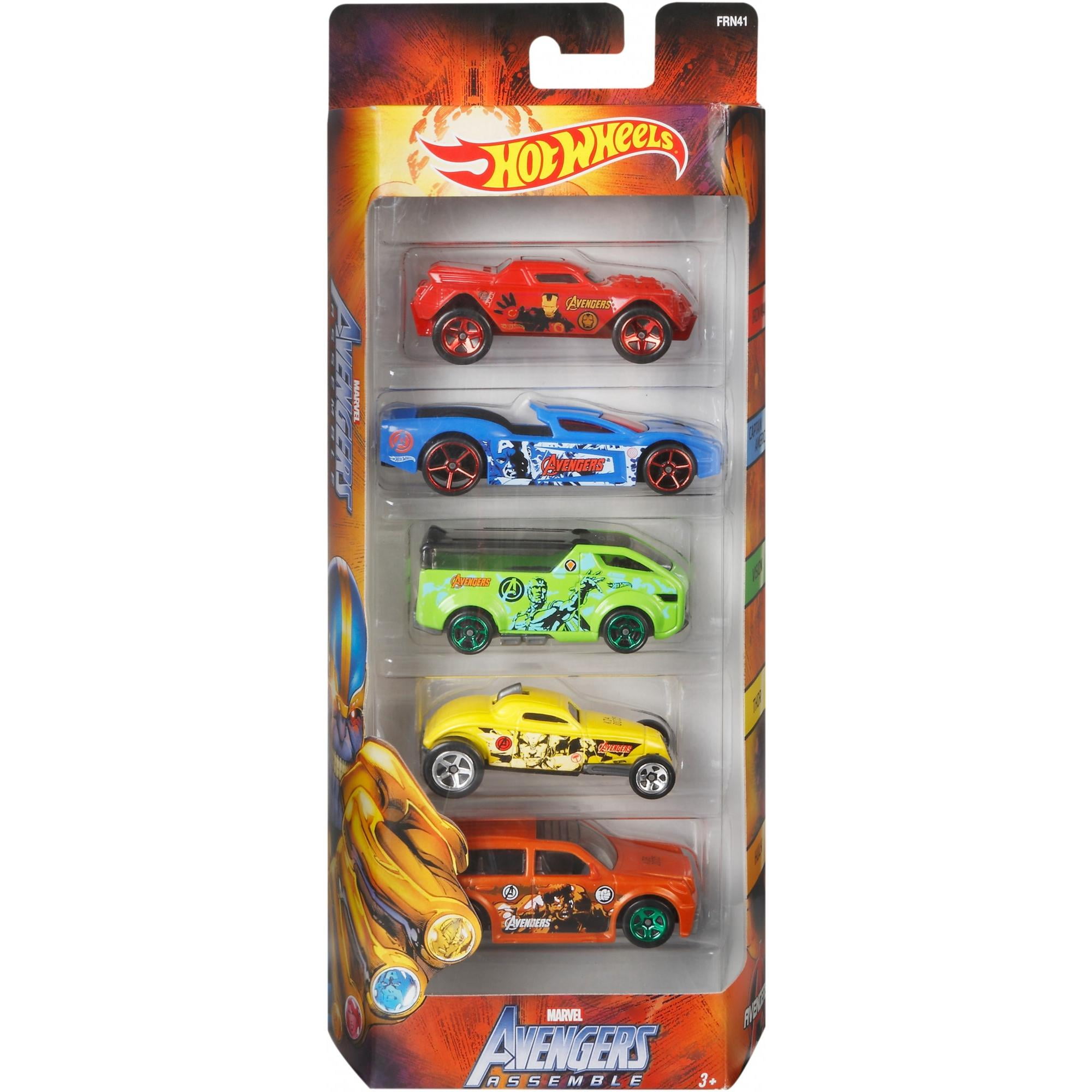 Hot Wheels- Lot De 5 Voitures De Course Miniatures Marvel Avengers, Petite  Voiture Jouet avec Iron Man, Captain America, Vision, Thor Et Hulk