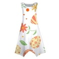 thumbnail image 4 of Minjewel Women's Easter Midi Dress, Round Neck Sleeveless Floral Print Irregular Hem Casual Dress, Spring Church & Garden Party Outfit,Orange XL, 4 of 8