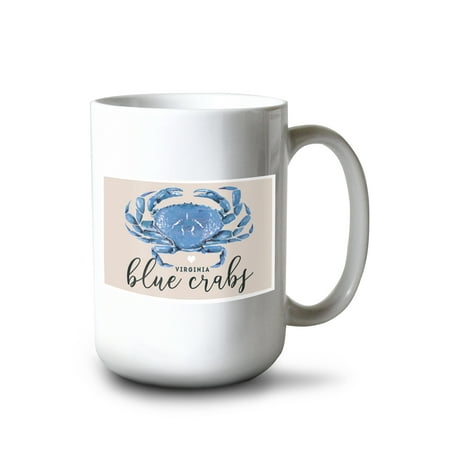 

15 fl oz Ceramic Mug Virginia Blue Crab Heart Dishwasher & Microwave Safe