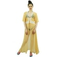 thumbnail image 2 of Bimba Sheer Georgette Beach Swim Wear Coverup Maxi Long Shrug Top With Lace, 2 of 9