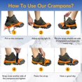 thumbnail image 3 of Crampons à Glace, 19 Pointes en Acier Inoxydable pour Bottes de Randonnée Chaussures Antidérapantes, Grande Protection pour Hommes Femmes Activités Hivernales Extérieur (Noir, TG), 3 of 4